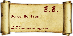 Boros Bertram névjegykártya